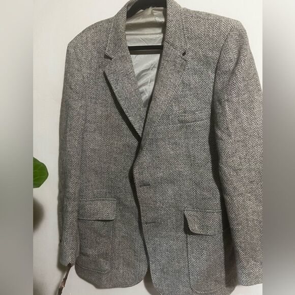 Vintage tweed wool jacket brown button super dope and classic tweed - Picture 1 of 5